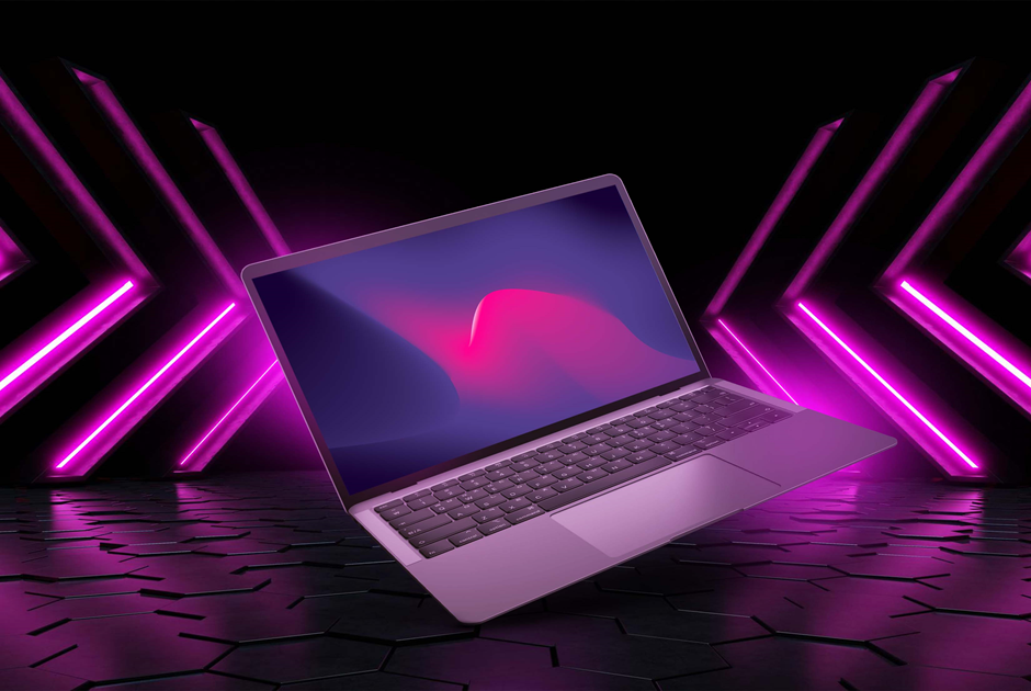A Gaming Laptop with its geometric features.